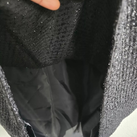 $139 Jones New York Dress Women 10P Black Textured Sparkle Pleated Bow Elegant - Picture 9 of 14